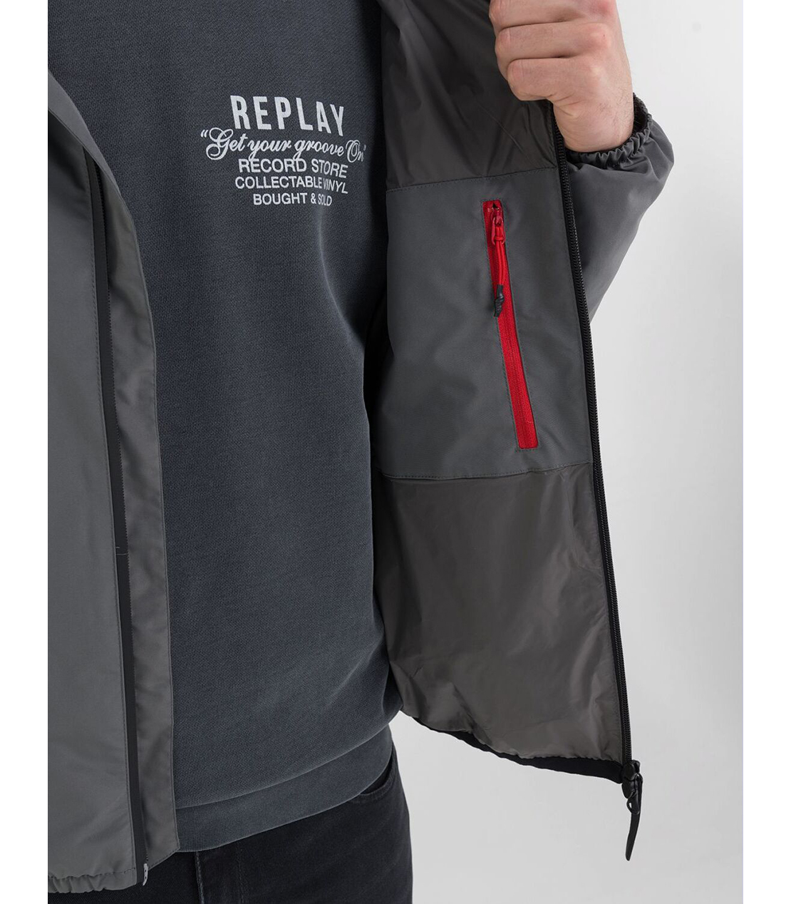 マイクロポリ フーディージャケット 詳細画像 アイロングレー 4